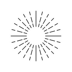 Obraz premium Black line light rays boho icon vector design