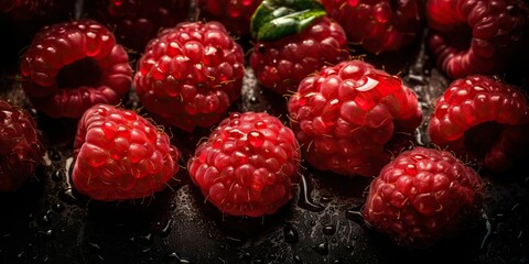 AI Generated. AI Generative. Fruit healthy berry mock up close up photography raspberrt. Graphic Art
