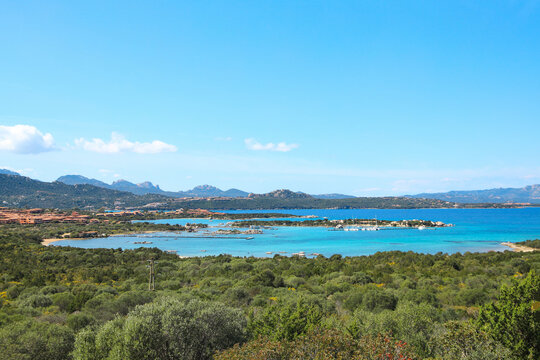 View at the "Golfo di Marinella", Sardinia, bird eye view, April 10 2023