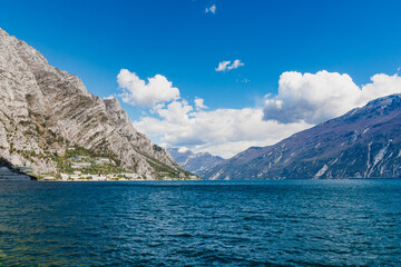 View of Garda Lake from Limone Sul Garda, Italy