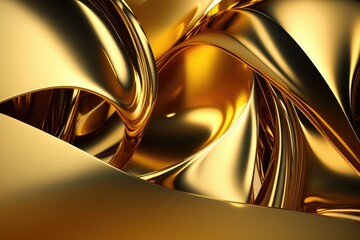 Golden abstract wavy background