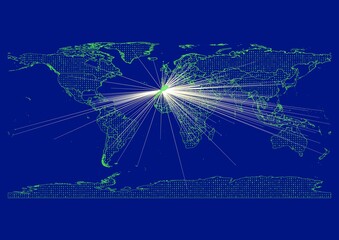 Obraz premium Vibrant, detailed map for Morocco emphasizing export, technology, trade and innovation. Ideal for businesses, entrepreneurs. Enhance presentations and marketing materials.