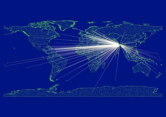 Vibrant, detailed map for Nepal emphasizing export, technology, trade and innovation. Ideal for businesses, entrepreneurs. Enhance presentations and marketing materials.