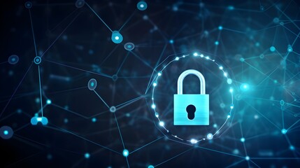 Security and cybersecurity concept lock symbol