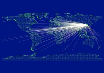 Vibrant, detailed map for North Korea emphasizing export, technology, trade and innovation. Ideal for businesses, entrepreneurs. Enhance presentations and marketing materials.