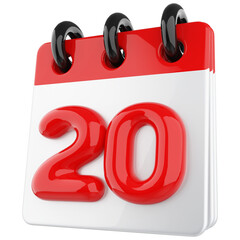 Icon 3D Calendar 20 day