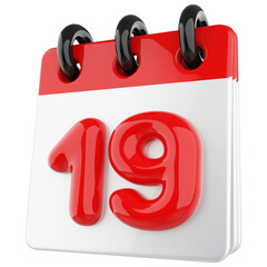 Icon 3D Calendar 19 day