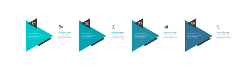 Infographic template with 4 options, workflow, process chart. Can be used for workflow layout, diagram, annual report, web design, steps or processes 