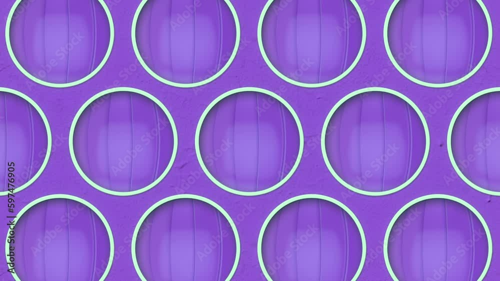 Aufkleber Cyclic rotation of an abstract geometric pattern in neon color. Geometric background. Digital seamless loop animation. 3d rendering. 4K, Ultra HD resolution