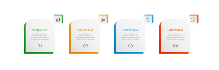 Infographic template with 4 options, workflow, process chart. Can be used for workflow layout, diagram, annual report, web design, steps or processes 