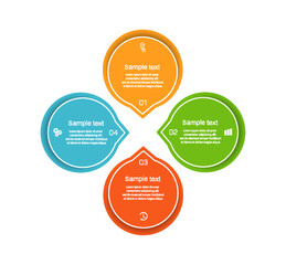 Infographic template with 4 options, workflow, process chart. Can be used for workflow layout, diagram, annual report, web design, steps or processes 