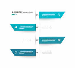 Infographic template with 4 options, workflow, process chart. Can be used for workflow layout, diagram, annual report, web design, steps or processes 