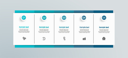 Business vector infographic template with 5 options or steps. Can be used for workflow layout, diagram, annual report, web design