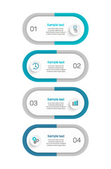 Infographic template with 4 options, workflow, process chart. Can be used for workflow layout, diagram, annual report, web design, steps or processes 