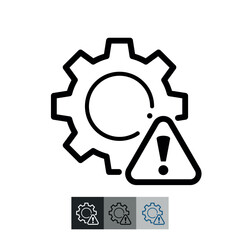 Technical warning linear icon. Program settings issue. Device configuration problem. Thin line illustration. Contour symbol. Vector outline drawing.