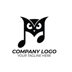 owl music abstract logo icon vector design