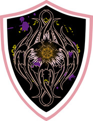 Star of Mages. Wizard. Coat of arms, emblem, shield, tattoo design