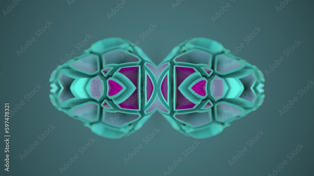 Fototapete Symmetrical object with a fancy gradient. i3d rendering loop animation HD