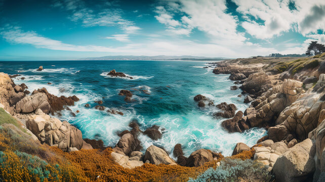 A stunning landscape that captures the beauty of the California coastline, Generative AI © AIExplosion