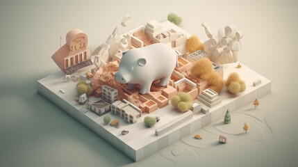 Financial Planning and Savings: Imaginative metaphor rendering with unmistakable visual organization. Generative Ai