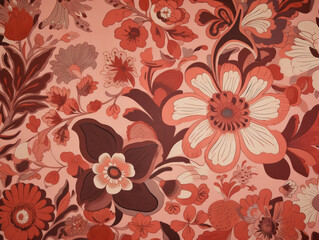 A Floral Pattern in Shades of Red and Pink | Generative AI