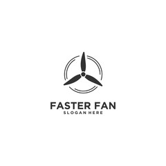 fast or turbine fan logo in white background