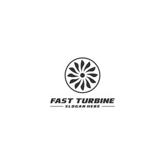 fast or turbine fan logo in white background