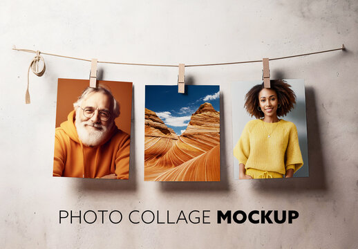 Photo Collage Mockup. Ai Generative