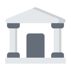 Bank Building Flat Icon