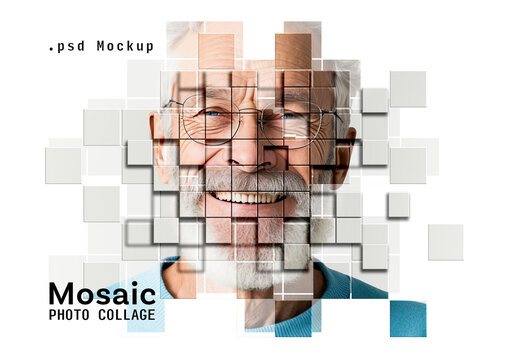 Square Mosaic Collage Photo Effect