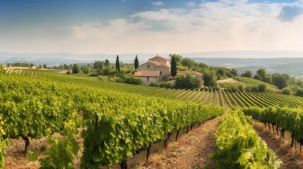 Vineyards in the south of France. Generative AI