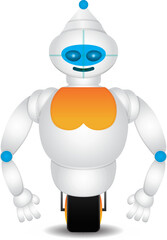 cute happy robot isolated on white background