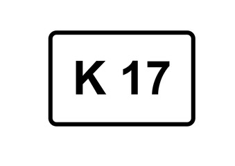 Illustration eines Kreisstraßenschildes der K 17 in Deutschland	