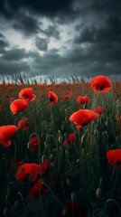 Obraz premium Poppy flower background for Anzac day. Illustration AI Generative