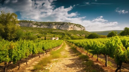 Vineyards in the south of France. Generative AI