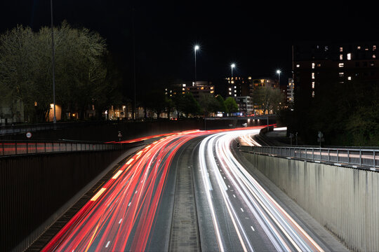 Reading UK town city at night