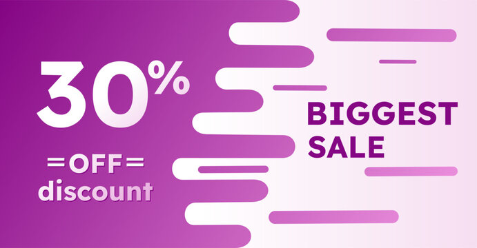 30 percent off tag discount banner pink violet