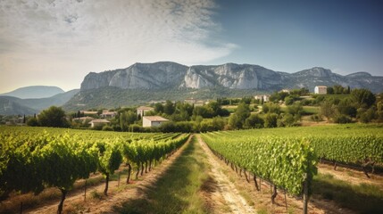 Naklejka premium Vineyards in the south of France. Generative AI