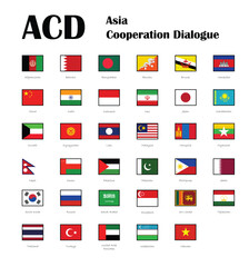 Asia cooperation dialog (ACD) members flag