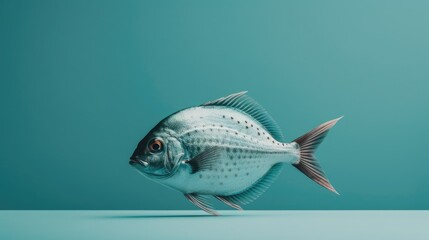 Naklejka premium Fish on colorful background