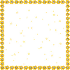 Background golden flowers and yellow stars  for brochure, banner, invitation, wallpaper, mobile screen