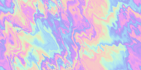 Seamless Y2K Futurism iridescent playful pastel electric wavy glitchy holographic ombre gradient waves background texture. Modern opalescent pale rainbow neon nostalgic cyberbunk vaporwave pattern. © Unleashed Design