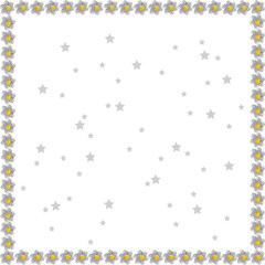 Background silver flowers and gray stars for brochure, banner, invitation, wallpaper, mobile screen