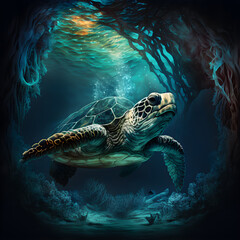 Fototapeta premium Turtle in the sea