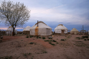 Yurt camp in Kyrgyzstan near Issyk Kul lake