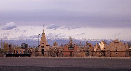 Traditional cemetery in the Kyrgyz Republic