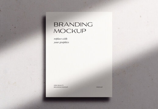 Letterhead Branding Poster A4 Paper Mockup Template Invitation Shadow