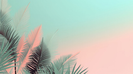 Summer tropical background. Illustration AI Generative