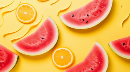 Watermelon background. Illustration AI Generative.