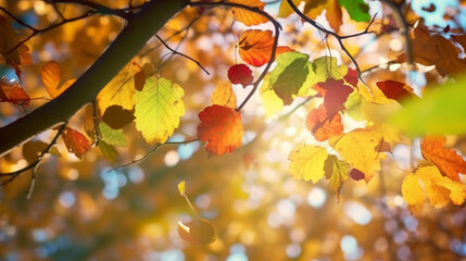 Obraz premium Autumn Leaves Background Illustration AI Generative.